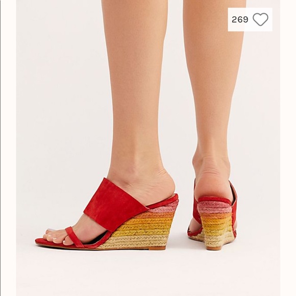Never Worn! Free People Glorieta Wedge, Red, 40 - Picture 3 of 8